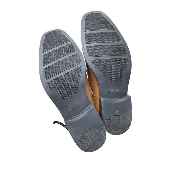 Clarks mens brown leather dress oxfords sz 9.5W SKU 9770 - Picture 5 of 16